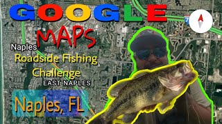 Naples GOOGLE Maps Roadside Fishing Challenge! Catching Fish in SHOPPING Plaza Retention Ponds!