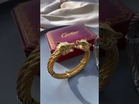 دستبند شیر در دو رنگ طلایی و نقره ای