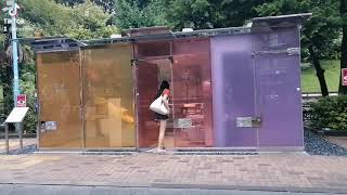 transparent toilet in Tokyo