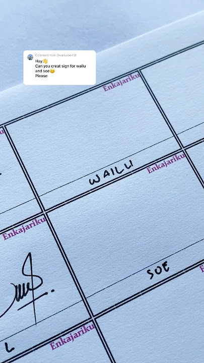 Signature name for #wailu and #soe