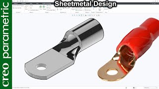 Sheet metal tutorial | Cable wire terminal by transition bend in Creo Parametric