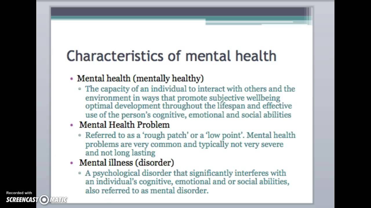 1 2 Characteristics Of Mental Health And Activities YouTube 1 2 Characteristics Of Mental Health And Activities YouTube