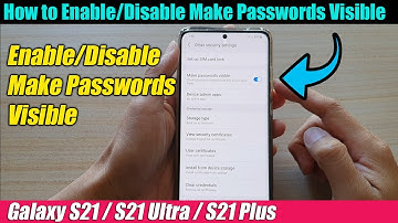 Galaxy S21/Ultra/Plus: How to Enable/Disable Make Passwords Visible