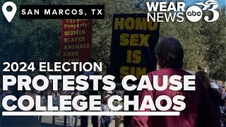 Protesters cause scene at Texas State University, no arrests made