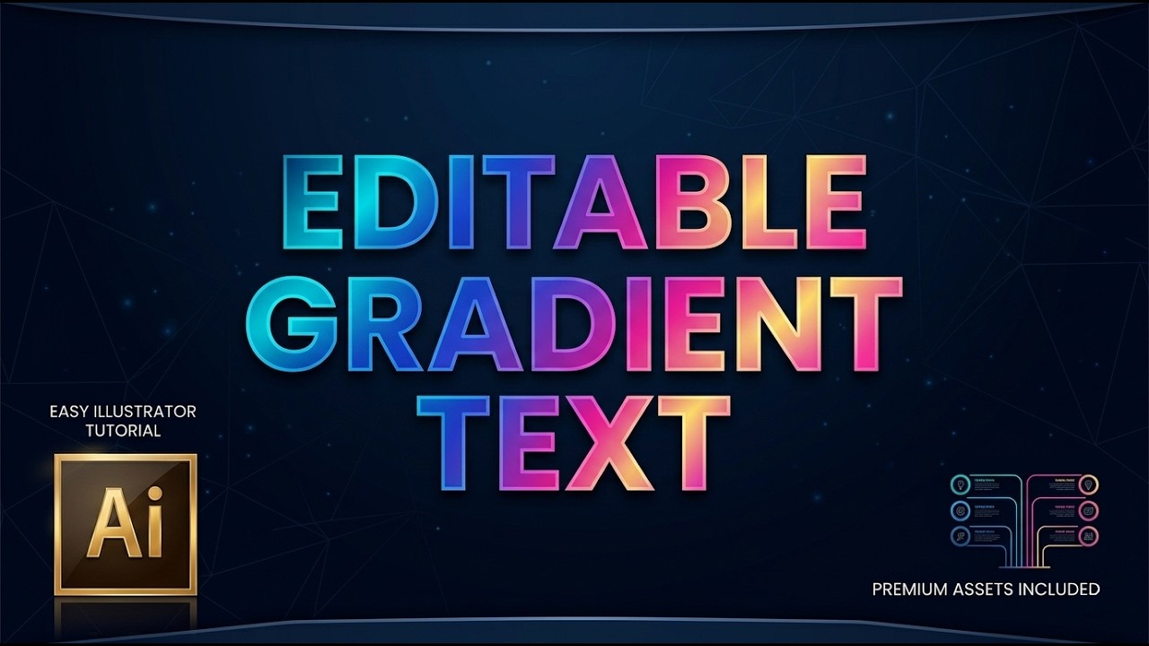 Text Gradient Effect in illustrator (Step-by-Step Tutorial) - YouTube