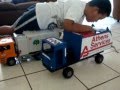 Bruder Trash truck New ! with home made wooden trash truck Bruder Trash truck New ! with home made wooden trash truck