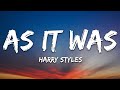 Harry Styles - As It Was (Lyrics)