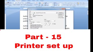 Part - 15 | Printer set up | MS Word in Tamil