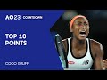 Coco gauffs top 10 points  australian open