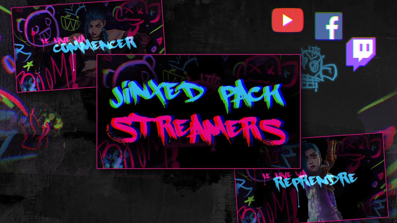 livrer un Pack Twitch Jinx Animé pour Streamers (Arcane et League of Legends)