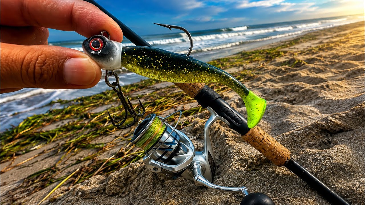 COMO PESCAR ROBALOS en la PLAYA || pescando róbalos desde la ORILLA.