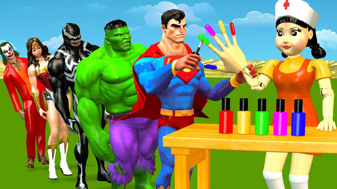 Игра «Супергерои 3D против кальмаров»: лучший гигантский цвет лака для ногтей. 5-кратный челлендж...