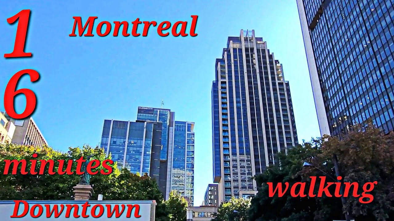 Montreal Downtown streets walking today Monday 03 October 2022