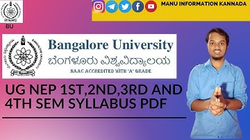 BU || NEP || DEGREE || Bangalore University UG NEP Syllabus  copy pdf