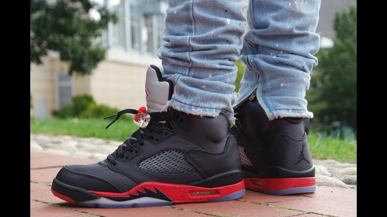 jordan 5 bred on feet