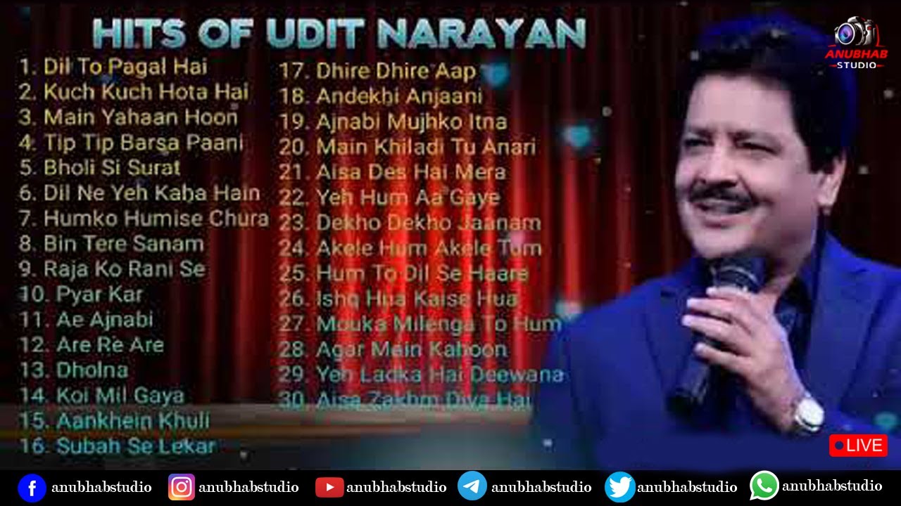 Best Of Udit Narayan Alka Yagnik Kumar Sanu 90s Evergreen Songs Jukebox  Bollywood  evergreenhits