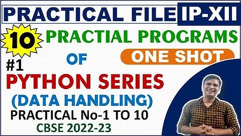 Complete Practical File of IP Class 12 | Data Handling Practical Programs | Python Series Programs