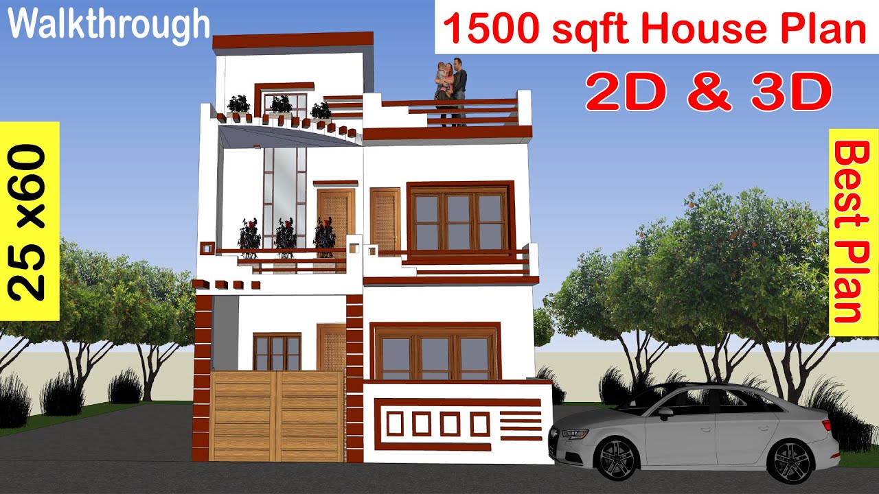 1500 Sq Ft House Design With Car Parking Home Plan House Design 25 X 60 Home Plan Youtube