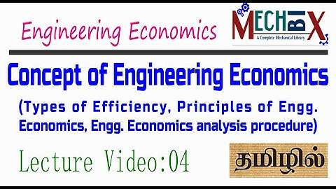Concept of engineering economics | Engineering Economics Lecture video 4 | Types of efficiency
