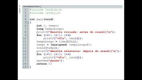 Números aleatórios em linguagem C: funções rand() e srand()