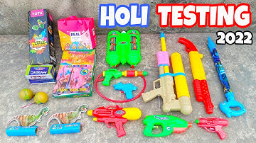 Different Types Of Holi Stash Testing 2022 • Full Fun 🤣 • Holi Colour Testing • Holi items Testing
