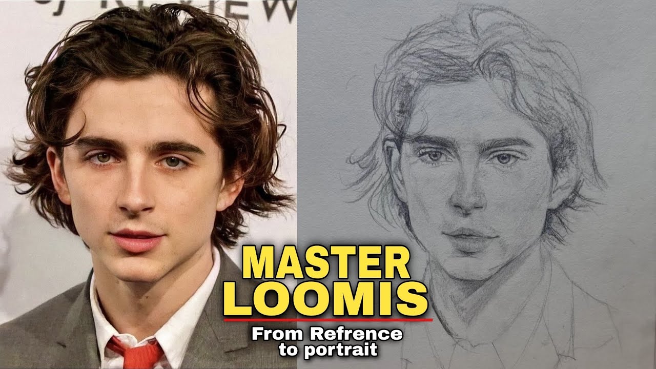 How to draw a portrait using loomis method