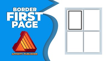 How to add border to first page in affinity publisher