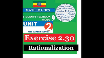 Mathematics Grade 9 Unit 2 Exercise 2.30 (Rationalization)@mathT_21