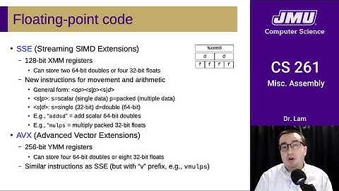JMU CS261 15 Assembly Miscellaneous Part 04 - Floating Point
