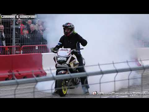 Moto stunts Burnouts ,Revs and Loud sounds
