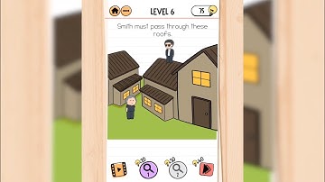 Brain Test 2 | Smith and Joe 1 | Level 6 - Smith must pass through these roofs