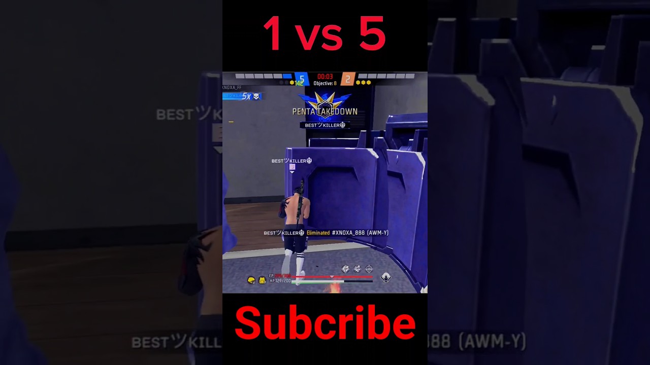 1vs5  impossible 🗿clutch in awm 😎🇮🇳 