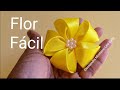 #florfacil Flor Facil de Fita de Cetim com Cinco Pétalas!🌸