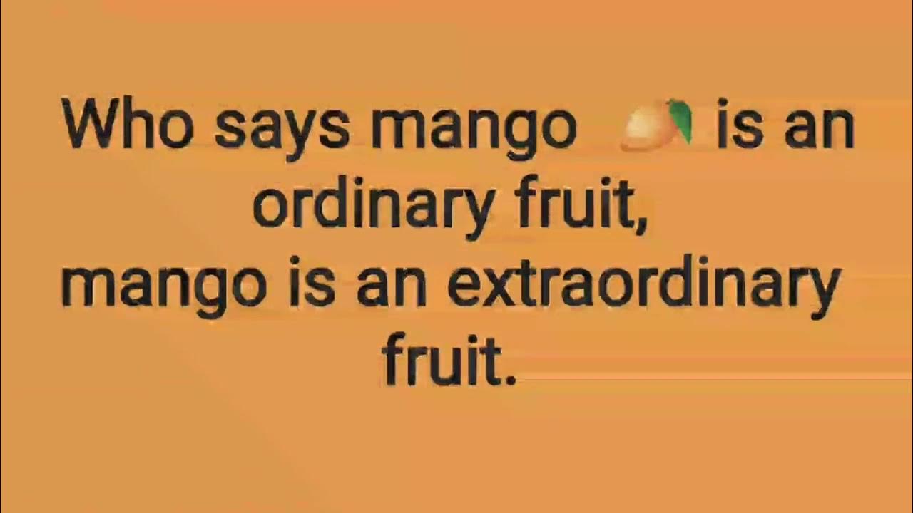 Mango Elements (Sentences),Mango Information YouTube