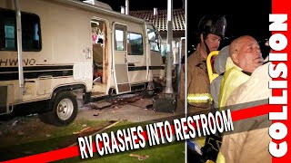 RV Crashes into Restroom, DUI Suspected | Mission Bay Park | 20241112 (4K)
