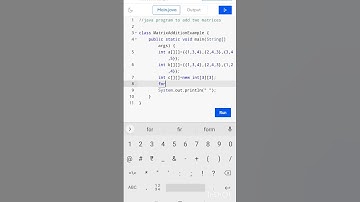 Java program to add two matrices #codingguru #javaprogramming #youtubeshorts😎