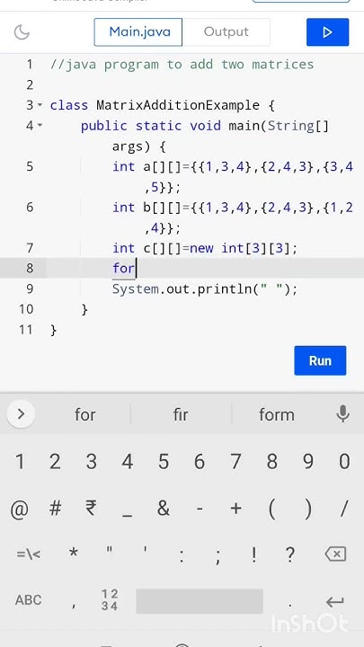 Java program to add two matrices #codingguru #javaprogramming # ...