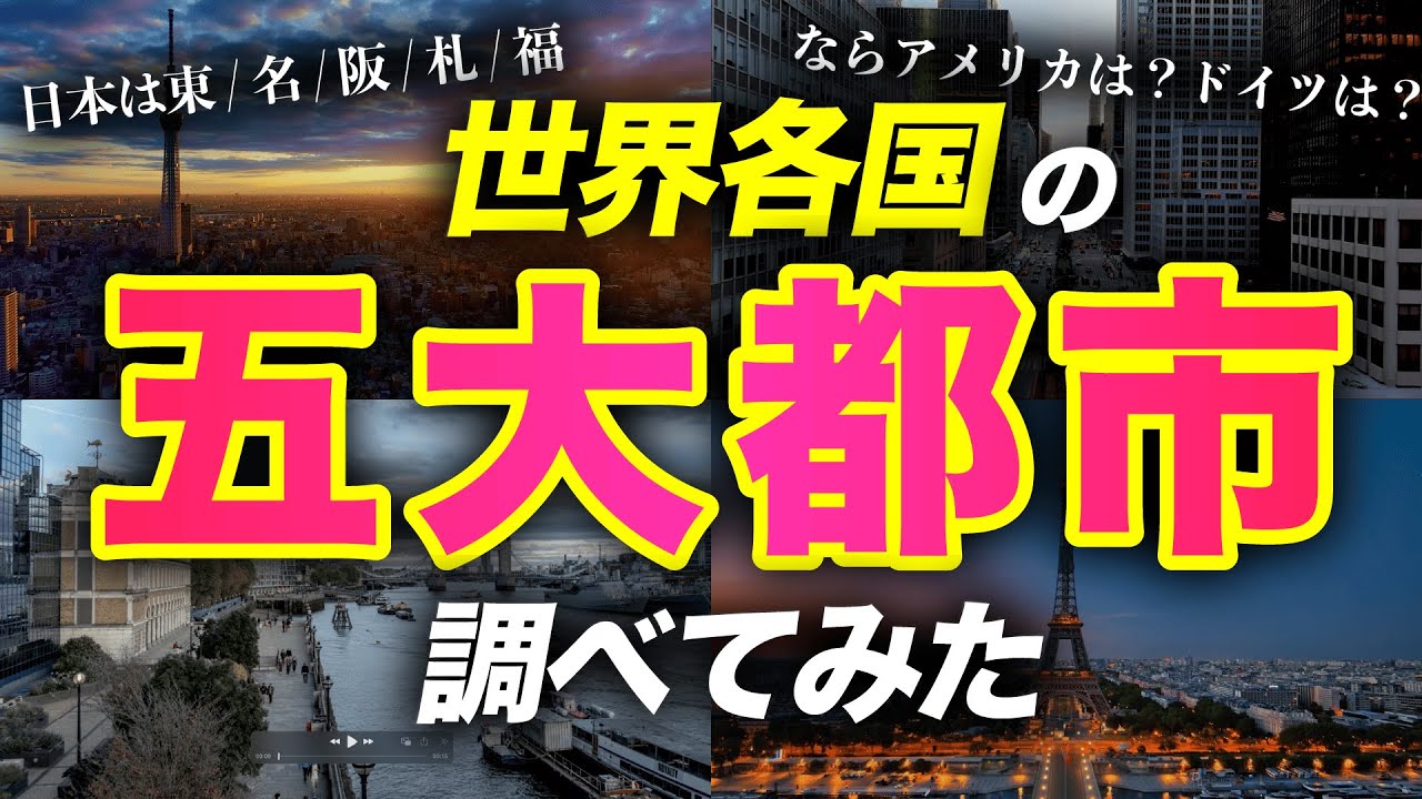 【国別】世界中の全ての国の五大都市調べてみた【地理】