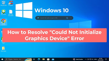 How to Resolve "Could Not Initialize Graphics Device" Error
