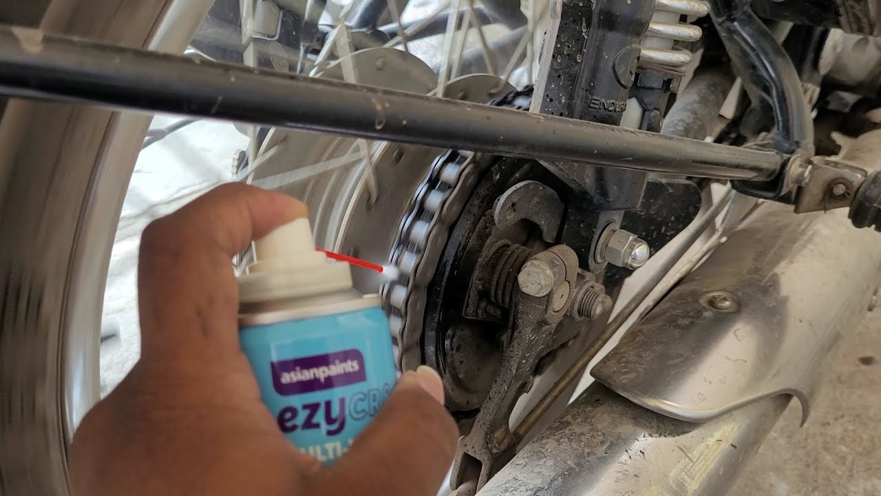 HOW TO CHAIN LUBE BIKES with Chain Lube Spray royalenfield and All