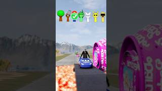 Huggy Wuggy & Barbie & Grazy Vs Bollard Barbie 25 & In Beamng Beamng.drive Gameplay