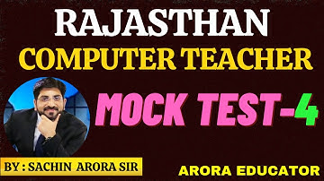 Rajasthan Computer Teacher Mock Test Day-4 | Rajasthan Computer Instructor Vacancy | By Sachin sir |