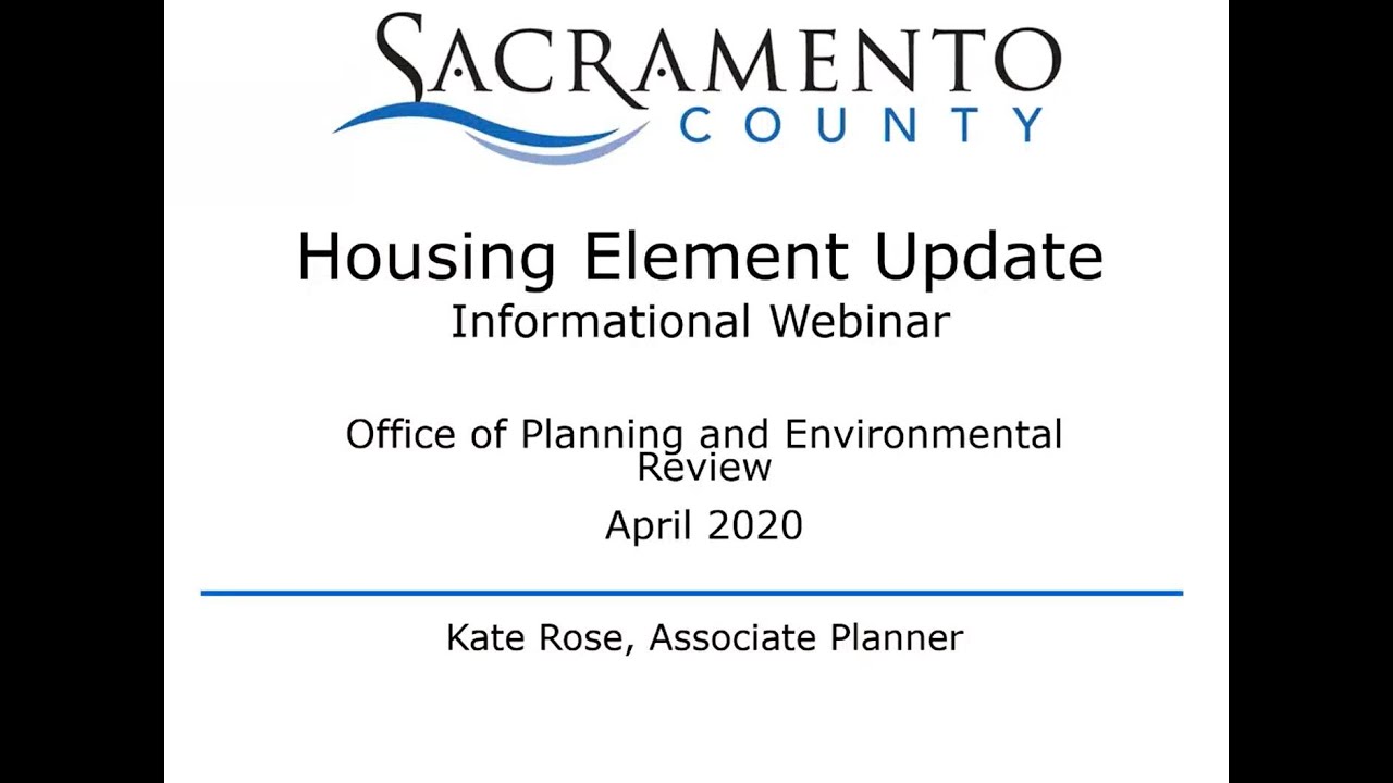Housing Element Update Informational Webinar (English)