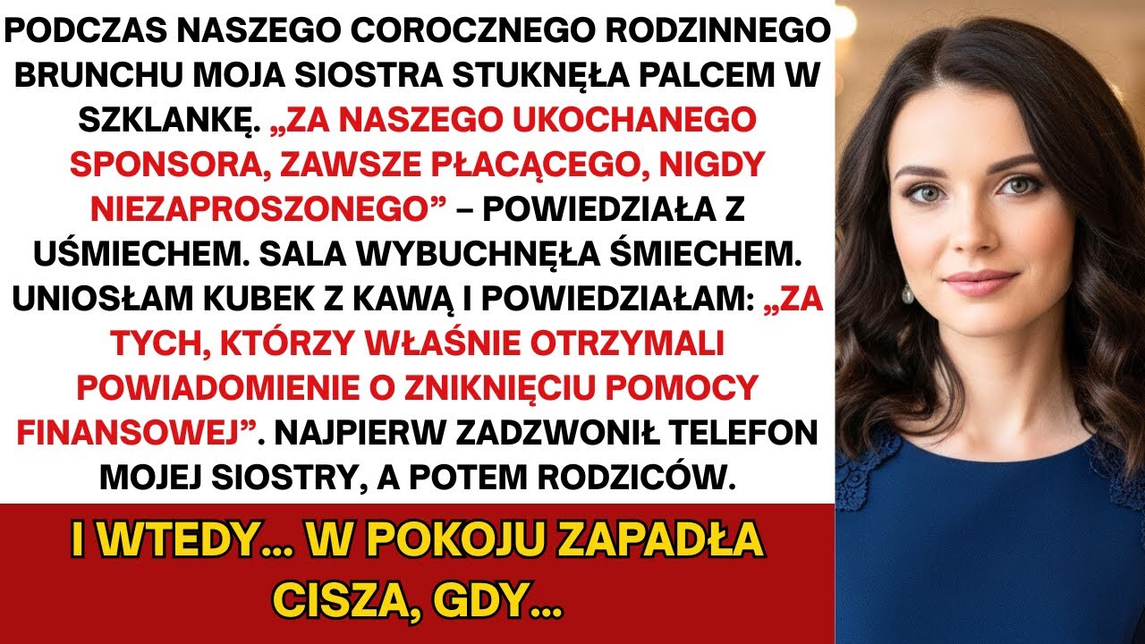 Na corocznym rodzinnym brunchu moja siostra zastukała w kieliszek: „Za naszą kochaną sponsorkę!