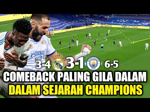 hasil Real Madrid vs man city leg 2, comeback paling dramatis sepanjang sejarah liga Champions