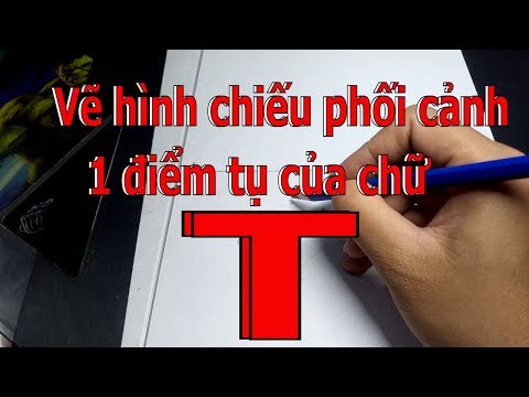 Anh Hinh Chu T - Vẽ Hình chiếu phối cảnh 1 điểm tụ của vật thể chữ T ( part1 )