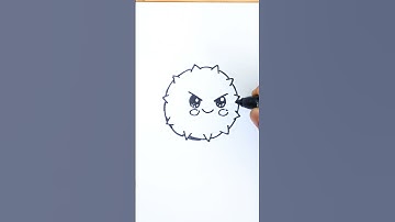 How to draw a fish || Cute puffer fish easy drawing || #shorts