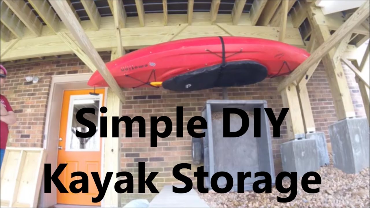 how to hang a kayak under a deck