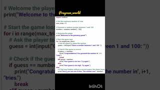 In python Making a guessing game #program #python