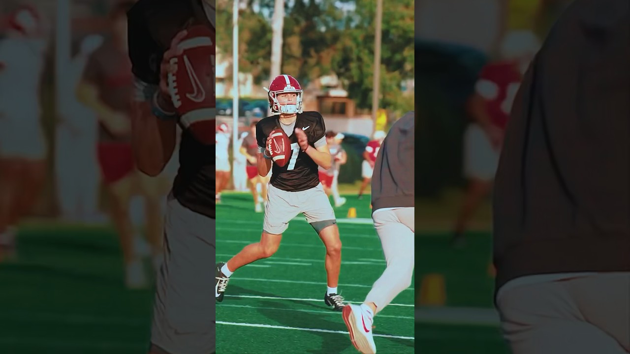 5-Star QB Julian Sayin practicing with Alabama